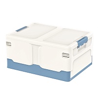 Ящик пластиковый складной белый, дно синее, 480х360х240 мм в Саранске Ящик пластиковый складной белый, дно синее, 480х360х240 мм в Саранске