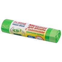 Мешки для мусора 35 л, биоразлагаемые с завязками, зеленые, в рулоне 20 шт., ПНД, 14 мкм, 600х500 мм, LAIMA ULTRA, 607688 в Саранске Мешки для мусора 35 л, биоразлагаемые с завязками, зеленые, в рулоне 20 шт., ПНД, 14 мкм, 600х500 мм, LAIMA ULTRA, 607688 в Саранске