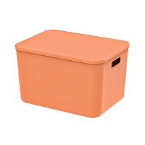 Ящик пластиковый вкладываемый оранжевый 410х305х245 мм в Саранске Ящик пластиковый вкладываемый оранжевый 410х305х245 мм в Саранске