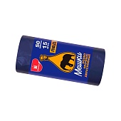 Мешки для мусора 50 л, синие, в рулоне 15 шт., ПВД, 24 мкм, 660х540 мм, Уфа Пак, МВ1519Ф (МВ 50-15ср)