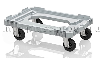 Тележка пластиковая с отверстием без тормозов серая в Саранске Тележка пластиковая с отверстием без тормозов серая в Саранске