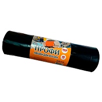 Мешки для мусора 360 л, черные, в рулоне 10 шт., ПВД 65 мкм, 1400х1100 мм, Концепция Быта Профи, 603736 в Саранске