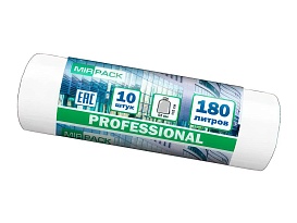 Мешки для мусора 180 л, прозрачные, в рулоне 10 шт., ПВД, 30 мкм, 1100х930 мм, PROFESSIONAL, 180104408 в Саранске