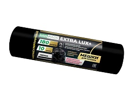 Мешки для мусора 180 л, черные, в рулоне 10 шт., ПВД, 60 мкм, 1100х930 мм, EXTRA LUX+, 1801098 в Саранске