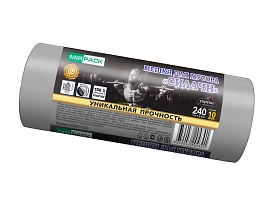 Мешки для мусора 240 л, ароматизированные, серые, в рулоне 10 шт., ПВД 40 мкм, 1500х1100 мм, СИЛАЧИ, sil240111101 в Саранске