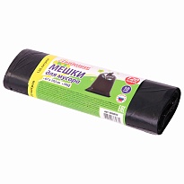 Мешки для мусора 120 л, черные, в рулоне 10 шт., ПНД, 11 мкм, 1020х670 мм, Любаша, 608093 в Саранске