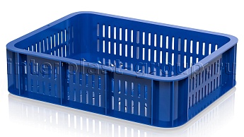 Ящик (лоток) кондитерский перфорированный синий в Саранске Ящик (лоток) кондитерский перфорированный синий в Саранске