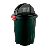 Мусорный бак с крышкой - клавишей 105 л темно-зеленый 105 темно-зеленый в Саранске