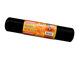Мешки для мусора 180 л, ароматизированные, черные, в рулоне 10 шт., ПВД, 80 мкм, 1100х930 мм, EXPORT, exp18010142 в Саранске