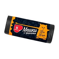 Мешки для мусора 35 л, с ушками, черные, в рулоне 30 шт., ПНД, 10 мкм, 655х500 мм, Comfort, М6064 в Саранске Мешки для мусора 35 л, с ушками, черные, в рулоне 30 шт., ПНД, 10 мкм, 655х500 мм, Comfort, М6064 в Саранске