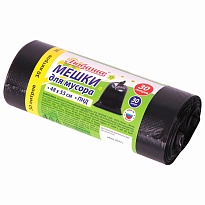 Мешки для мусора 30 л, черные, в рулоне 30 шт., ПНД, 7 мкм, 550х480 мм, Любаша, 608089 в Саранске