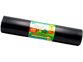 Мешки для мусора 280 л, ароматизированные, черные, в рулоне 10 шт., ПВД 110 мкм, 1400х930 мм, Добрыня, Dob28010black в Саранске