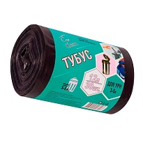 Мешки для мусора 12 л, черные, в рулоне 30 шт., ПНД, 6 мкм, 550х320 мм, Концепция Быта Tubus, 604936 в Саранске