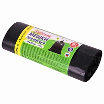 ММешки для мусора 60 л, черные, в рулоне 20 шт., ПНД, 8 мкм, 650х580 мм, Любаша, 608092 в Саранске ММешки для мусора 60 л, черные, в рулоне 20 шт., ПНД, 8 мкм, 650х580 мм, Любаша, 608092 в Саранске