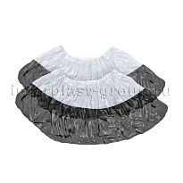 Бахилы бело-черные 1000 шт (500 пар), 48 мкм, двойная подошва, с одной резинкой, Эконом+ в Саранске