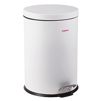 Ведро-контейнер для мусора (урна) с педалью LAIMA Classic, 12 л, белое, глянцевое, металл, со съемным внутренним ведром в Саранске