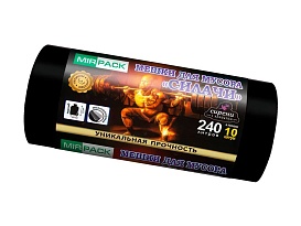 Мешки для мусора 240 л, ароматизированные, черные, в рулоне 10 шт., ПВД 40 мкм, 1500х1100 мм, СИЛАЧИ, sil24011110 в Саранске