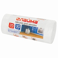 Мешки для мусора 35 л, белые, в рулоне 30 шт., ПНД, 6 мкм, 550х480 мм, LAIMA, 605538 в Саранске Мешки для мусора 35 л, белые, в рулоне 30 шт., ПНД, 6 мкм, 550х480 мм, LAIMA, 605538 в Саранске