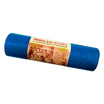 Мешки для мусора 100 л, с завязками, синие, в рулоне 10 шт., ПВД, 40 мкм, 840х670 мм, Концепция Быта Vitalux, 604933 в Саранске Мешки для мусора 100 л, с завязками, синие, в рулоне 10 шт., ПВД, 40 мкм, 840х670 мм, Концепция Быта Vitalux, 604933 в Саранске