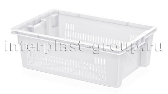 Ящик универсальный для овощей, фруктов и хлеба перфорированные стенки сплошное дно белый в Саранске